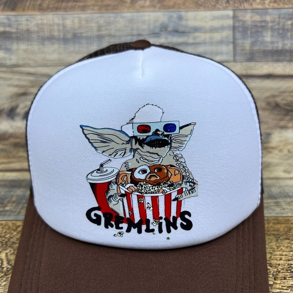 Gremlins Mens Trucker Hat Purple Snapback 80s Comedy Horror Rare Logo Ball Cap - Picture 3 of 8